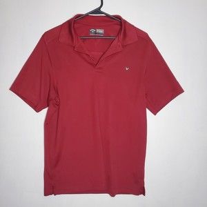 Callaway Golf Mens Opti-Dri Polo Shirt Size S Callaway Logo Maroon